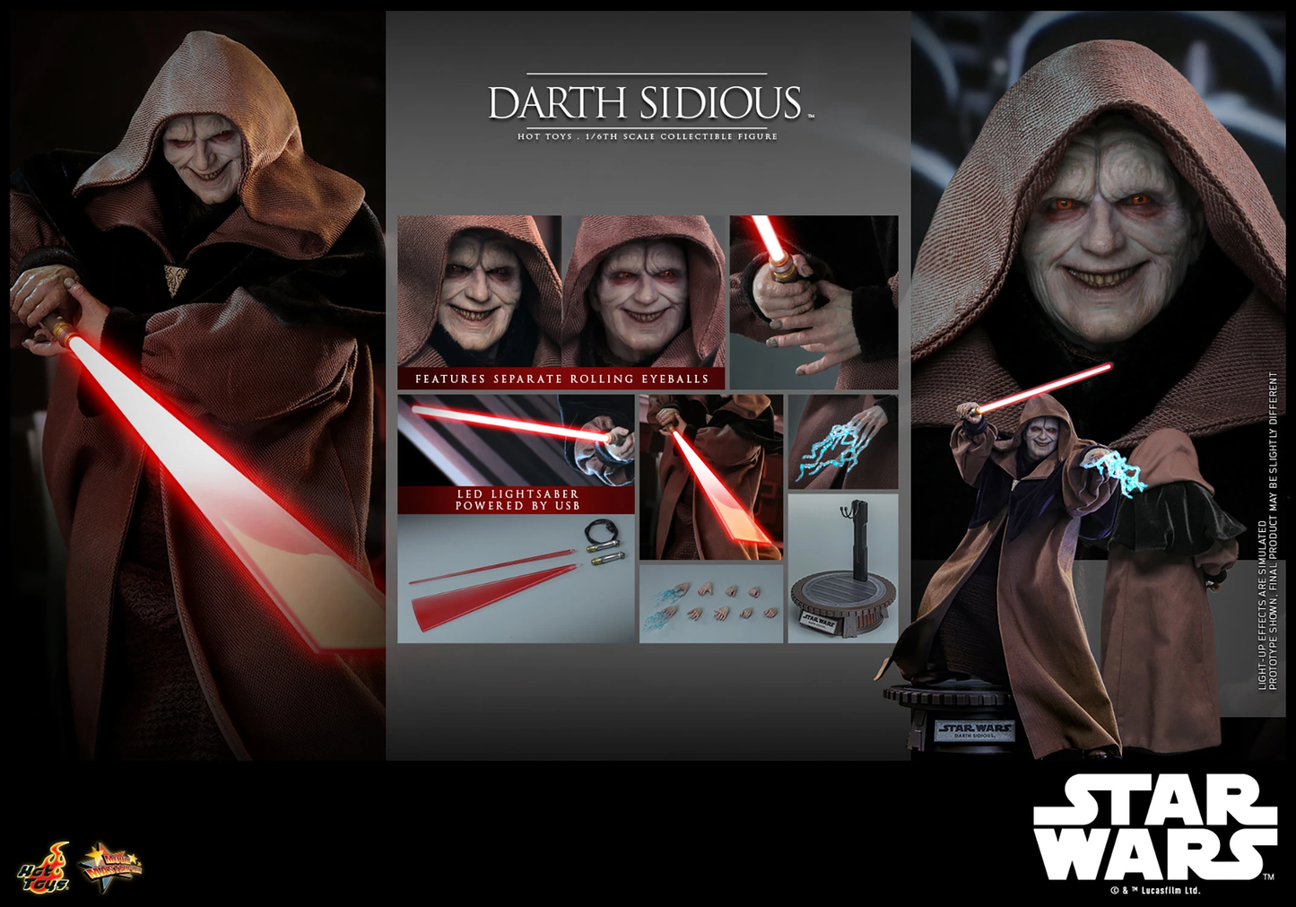 Darth Sidious Sixth Scale Figur von Hot Toys