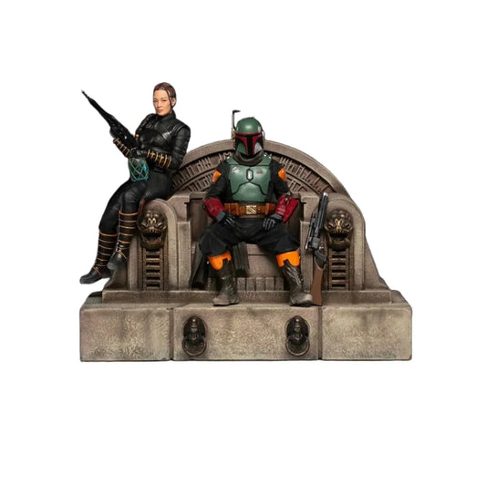 Der Mandalorianer - Boba Fett und Fennec Shand auf dem Thron Deluxe Art Scale 1/10 Statue