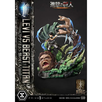 Attack on Titan Levi gegen Beast Titan Statue von Prime1 Studio