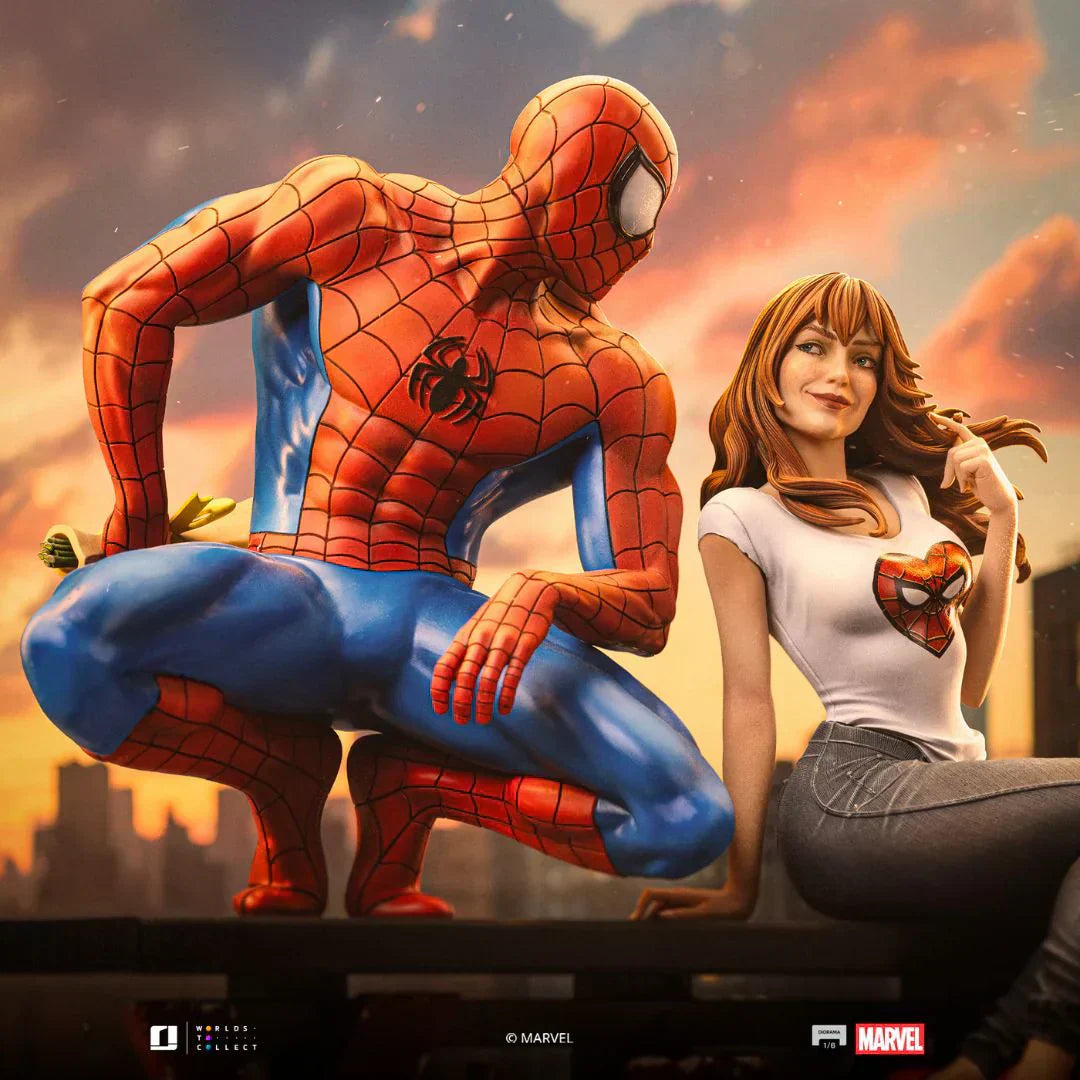 Spider-Man: Die Animierte Serie Spider-Man und Mary Jane Deluxe Kunststatue von Iron Studios