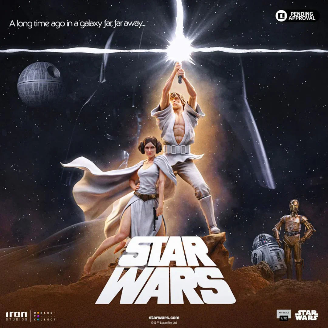 Star Wars Luke und Leia Deluxe Statue von Iron Studios