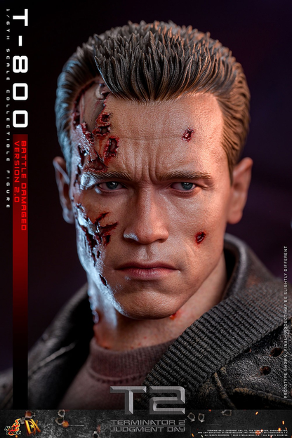 T-800 (BATTLE DAMAGED VERSION 2.0) Sechster Maßstab Figur von Hot Toys