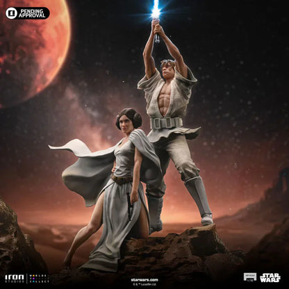 Star Wars Luke und Leia Deluxe Statue von Iron Studios