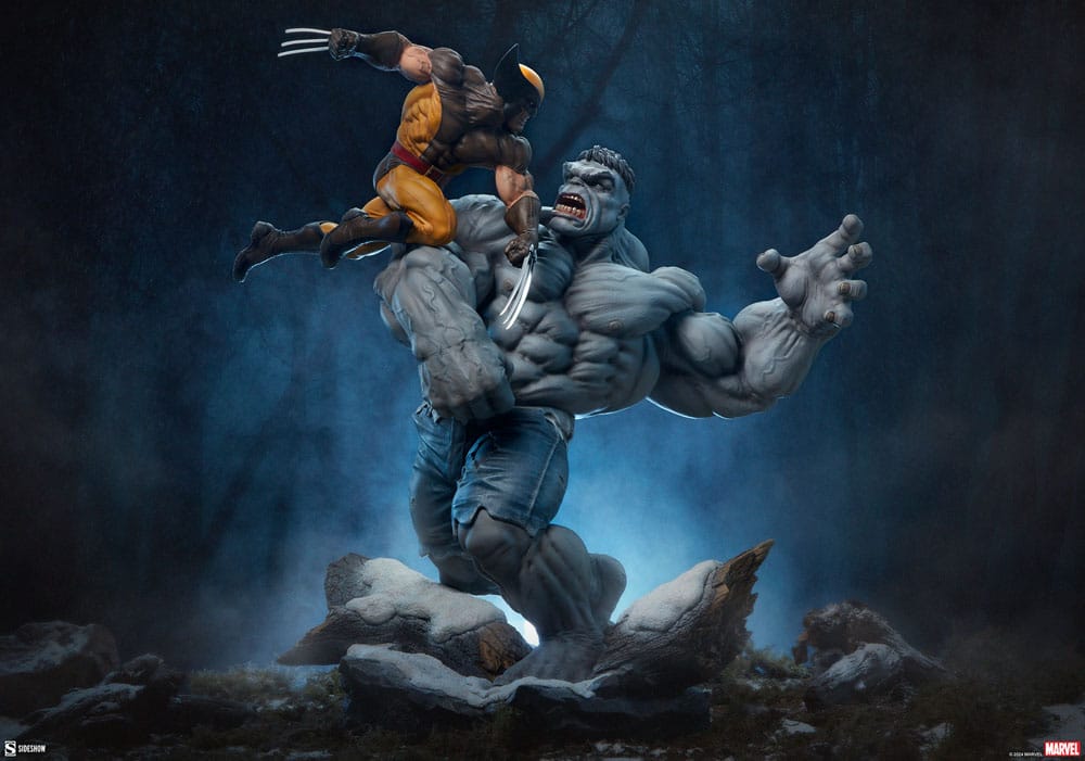 Grauer Hulk vs Wolverine Maquette von Sideshow Collectibles