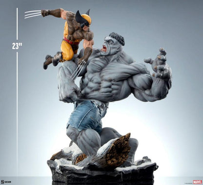 Grauer Hulk vs Wolverine Maquette von Sideshow Collectibles
