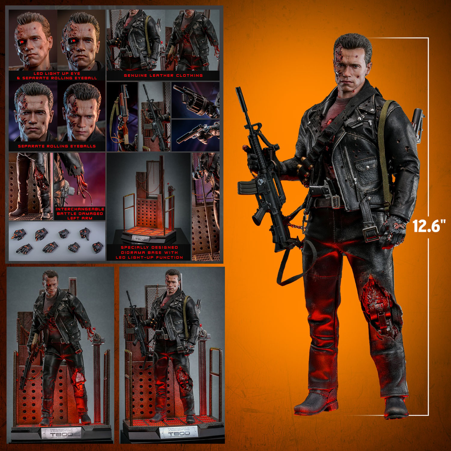 T-800 (BATTLE DAMAGED VERSION 2.0) Sechster Maßstab Figur von Hot Toys