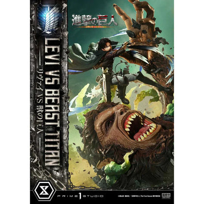 Attack on Titan Levi gegen Beast Titan Statue von Prime1 Studio