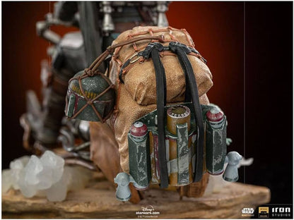 Die Mandalorianer auf Speederbike Deluxe Kunst Maßstab 1/10 Statue von Iron Studios