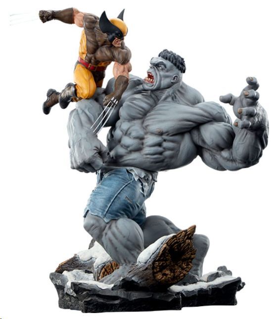 Grauer Hulk vs Wolverine Maquette von Sideshow Collectibles