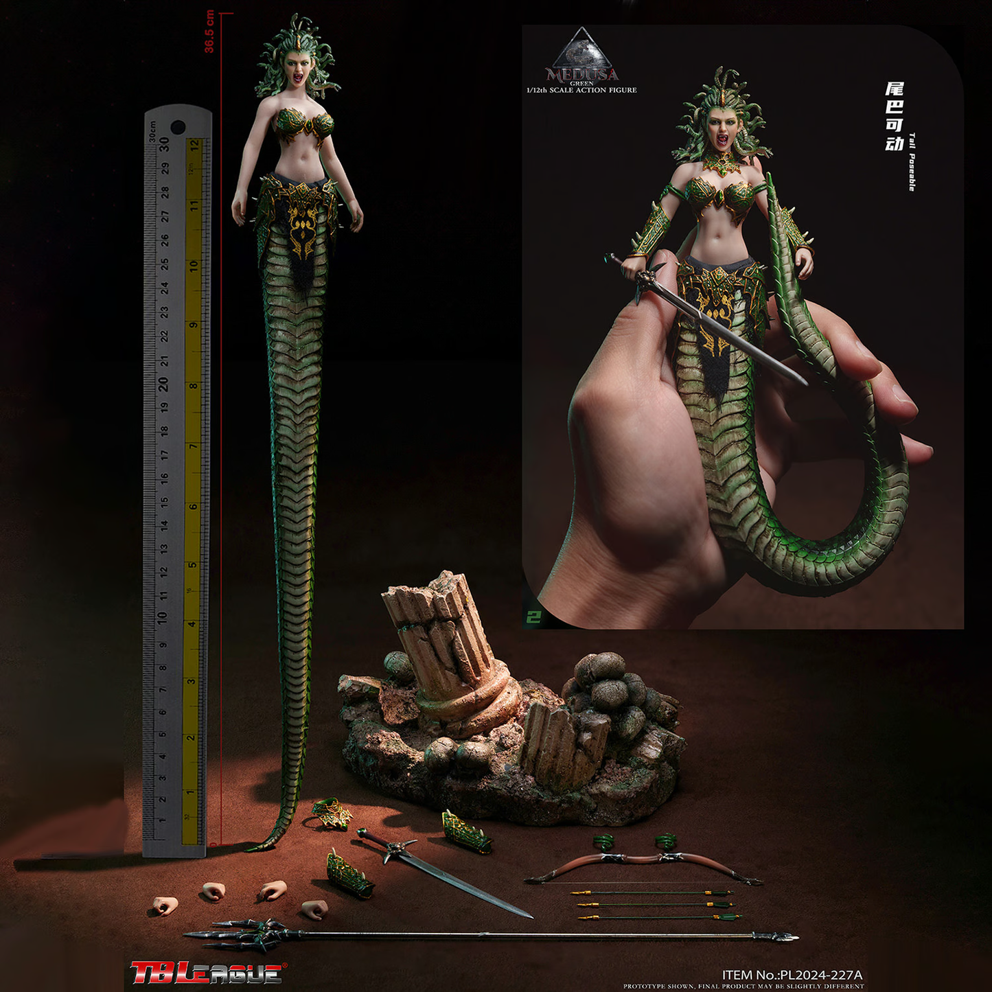 Medusa mit Schwanz (Grün) Actionfigur von TBLeague