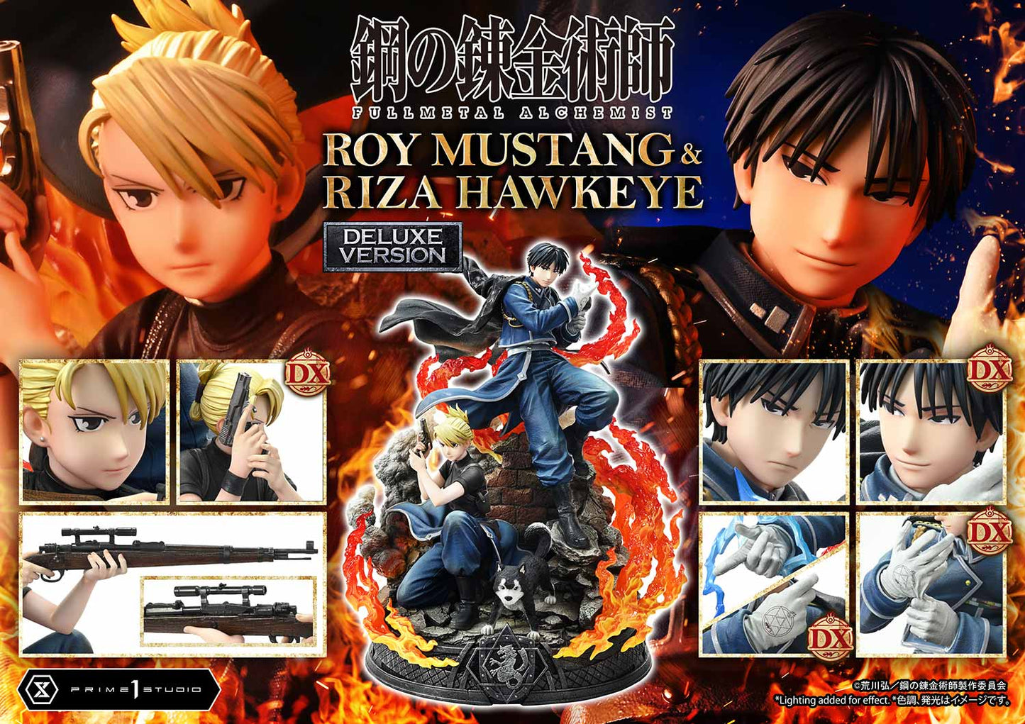 FullMetal Alchemist Roy Mustang und Riza Hawkeye Statue DX Bonus Version von Prime 1 Studios