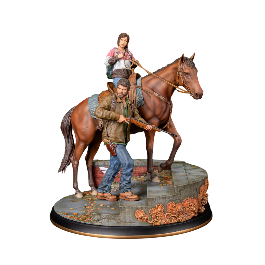 The Last of Us: Joel & Ellie zu Pferd Premium Statue