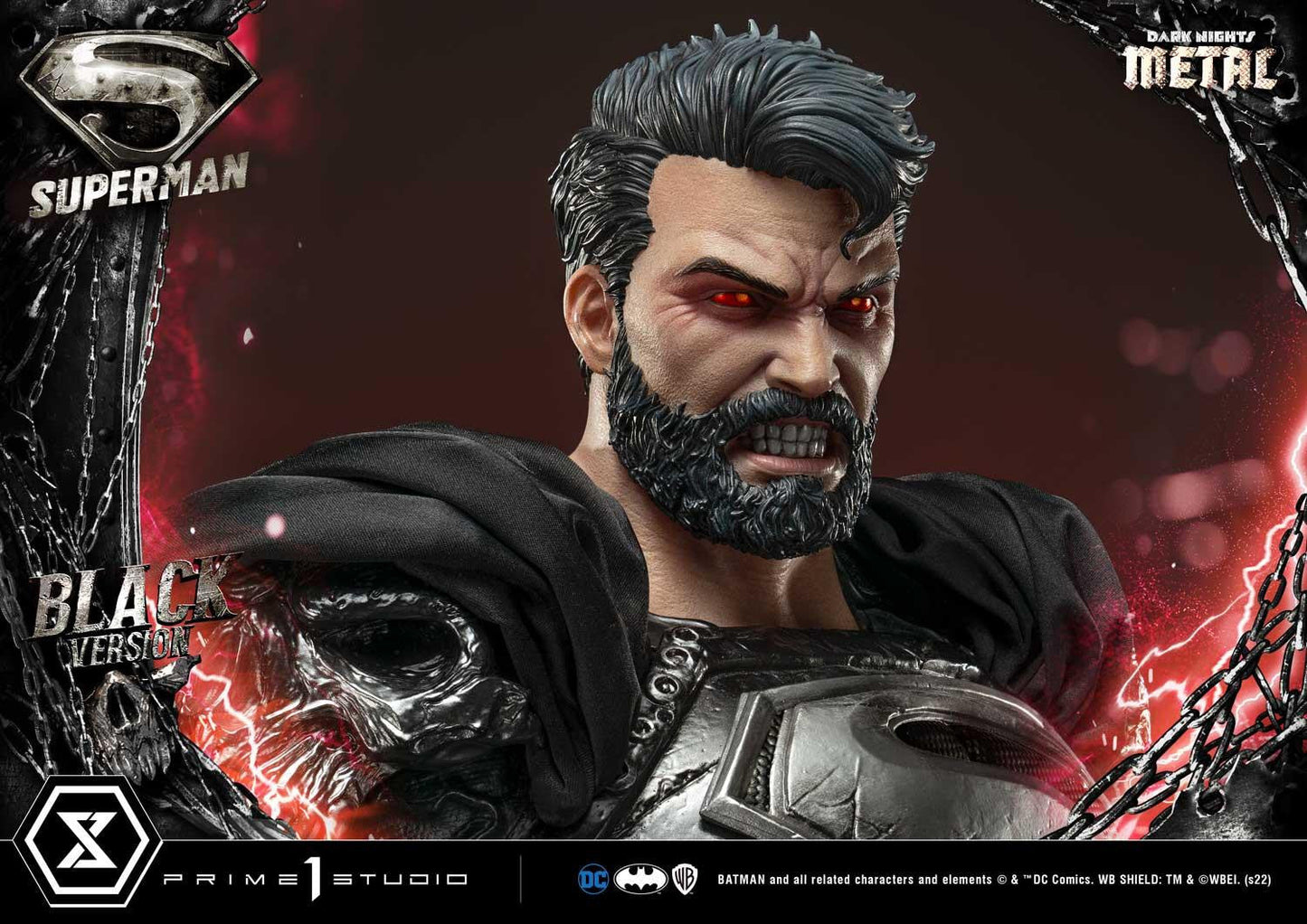 Dunkle Nächte: Metal Superman Schwarze Version Museum Masterline Statue