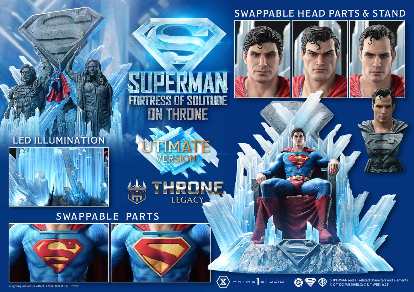 Superman Festung der Einsamkeit auf dem Thron (Ultimate Bonus Version) Statue von Prime 1 Studio