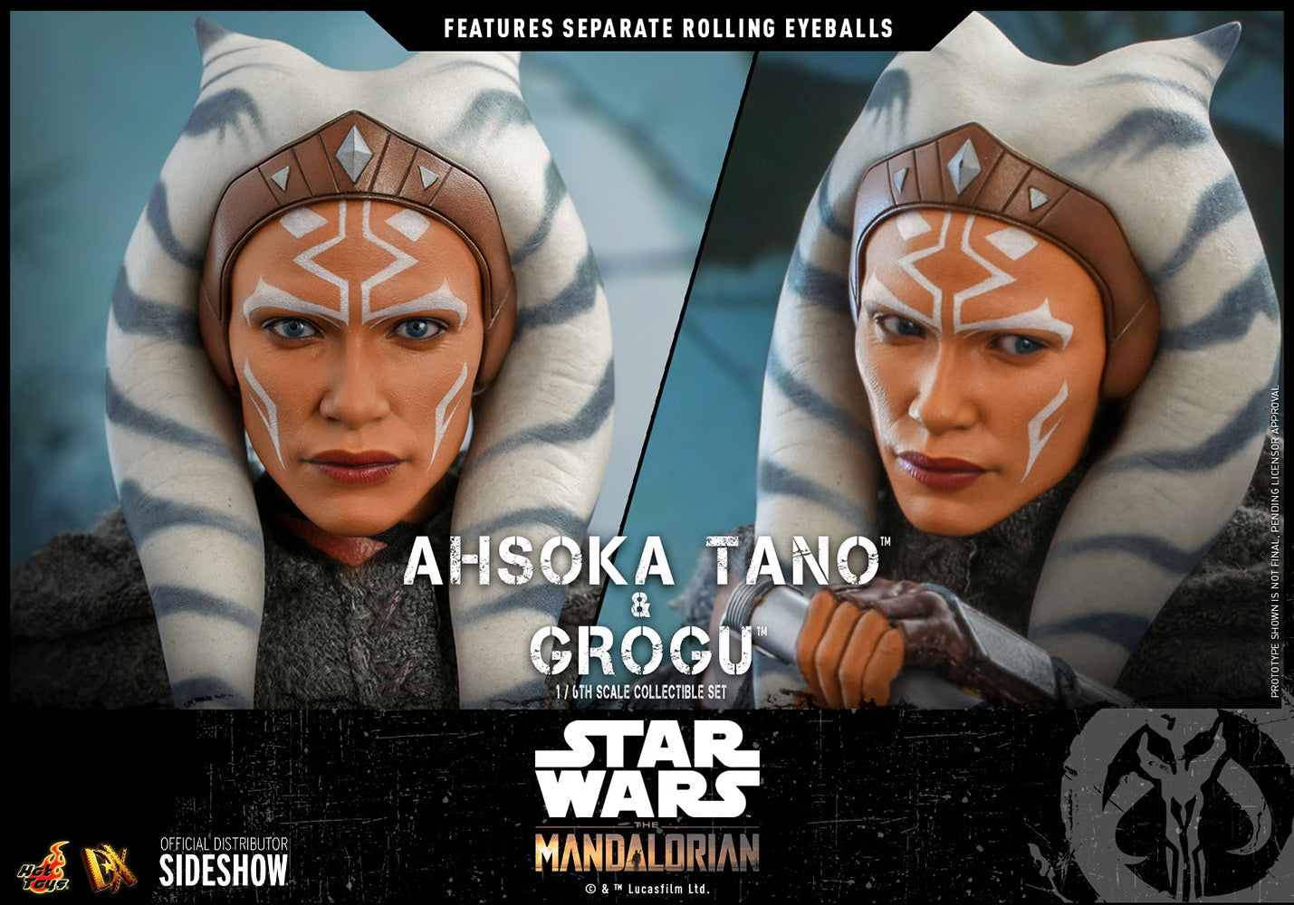 Star Wars The Mandalorian Ahsoka Tano und Grogu Set von Hot Toys