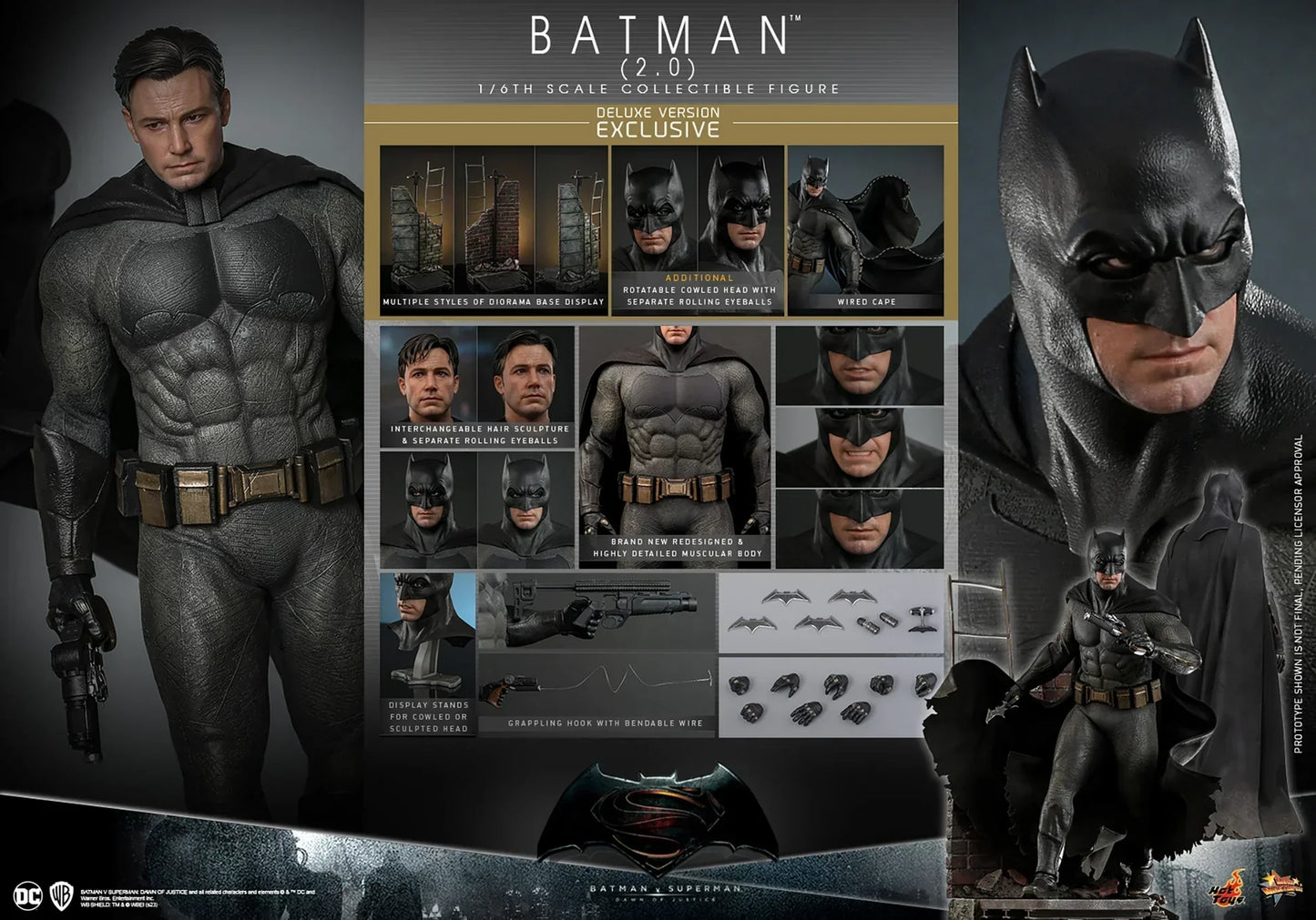BATMAN (2.0) Sixth Scale (DELUXE VERSION) Figur von Hot Toys