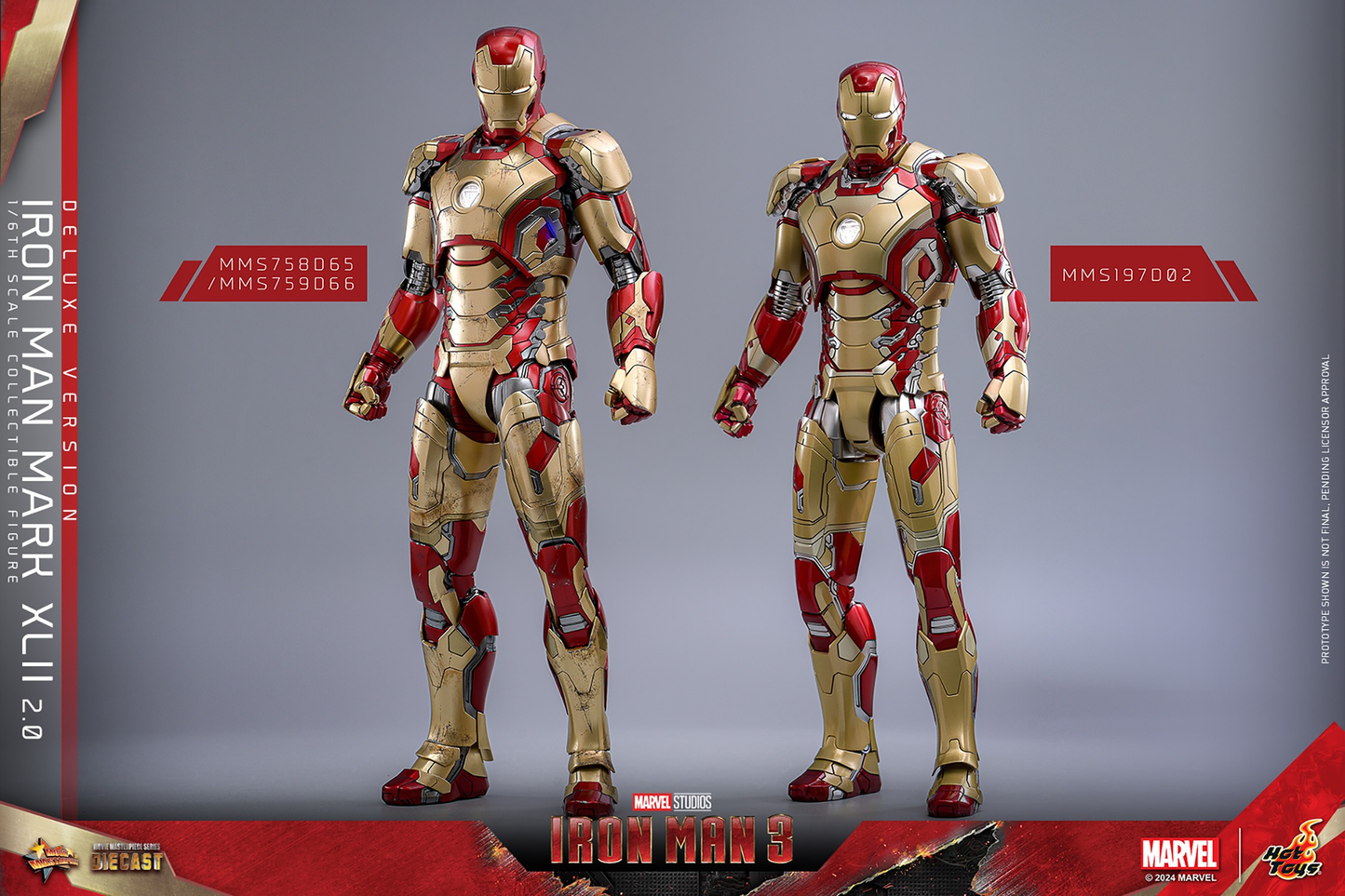 IRON MAN MARK XLII (2.0) DELUXE Sechster Maßstab Figur von Hot Toys