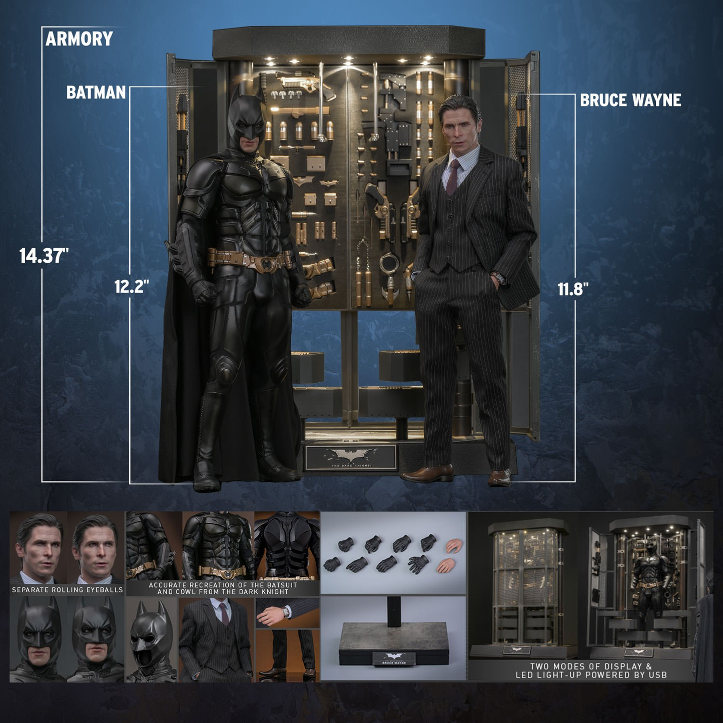 BATMAN ARMORY MIT BRUCE WAYNE (2.0) Von Hot Toys