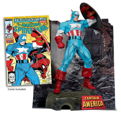 Captain America Der erstaunliche Spider-Man #323 1:6 Maßstab Posed Figur mit Szene