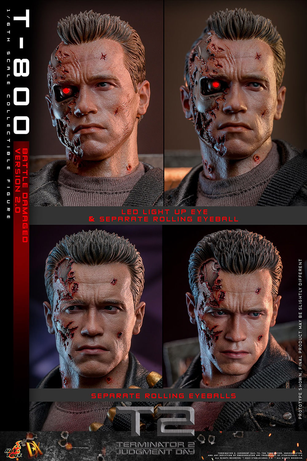 T-800 (BATTLE DAMAGED VERSION 2.0) Sechster Maßstab Figur von Hot Toys