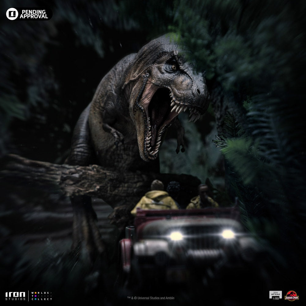 T-Rex Verfolgung (Jurassic Park) Demi Art Scale 1/20 Statue von Iron Studios