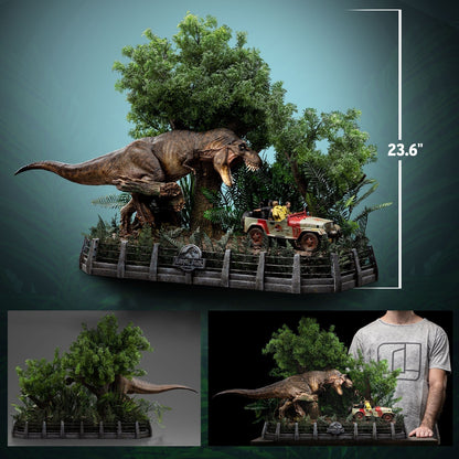 T-Rex Verfolgung (Jurassic Park) Demi Art Scale 1/20 Statue von Iron Studios