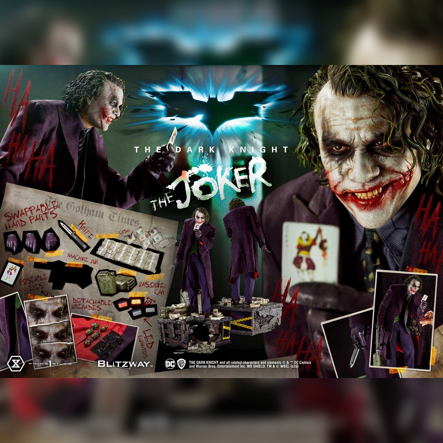 Der Joker (Der Dunkle Ritter Film) Bonus Version 1/3 Statue von Prime 1 Studio