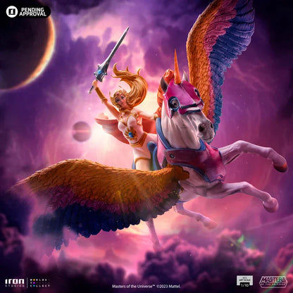 SHE-RA UND SWIFT WIND DELUXE 1:10 Maßstab Statue von Iron Studios