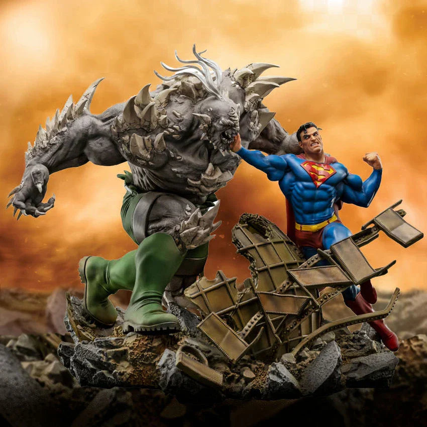 SUPERMAN GEGEN DOOMSDAY 1:10 Maßstab Statue von Iron Studios CCXP Exklusiv
