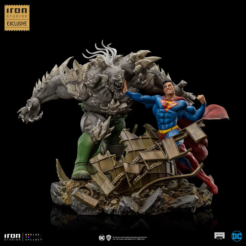 SUPERMAN GEGEN DOOMSDAY 1:10 Maßstab Statue von Iron Studios CCXP Exklusiv