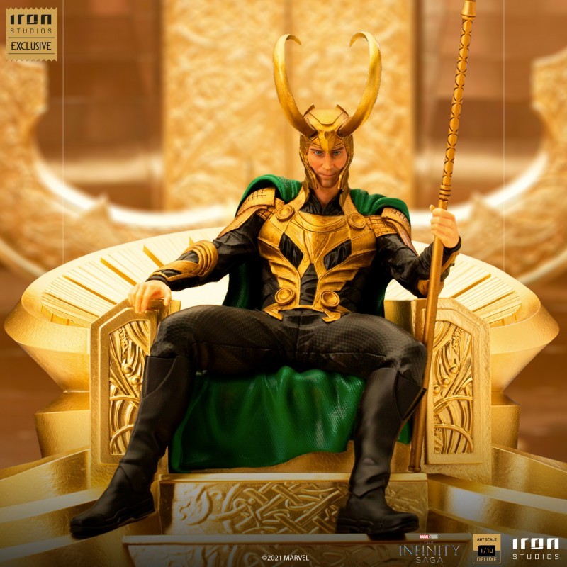 Loki auf Thron 1/10 Kunstskala CCXP exklusiv von Iron Studios