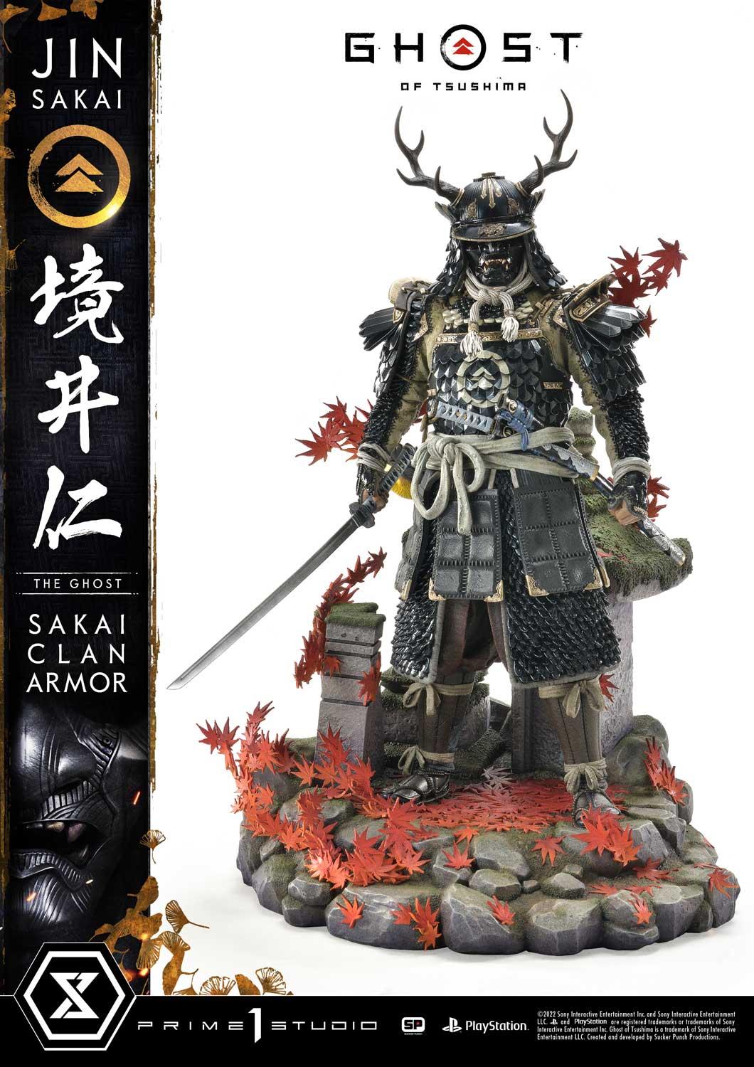 Ghost of Tsushima Jin Sakai Die Ghost Sakai Clan Rüstungsstatue von Prime1 Studio