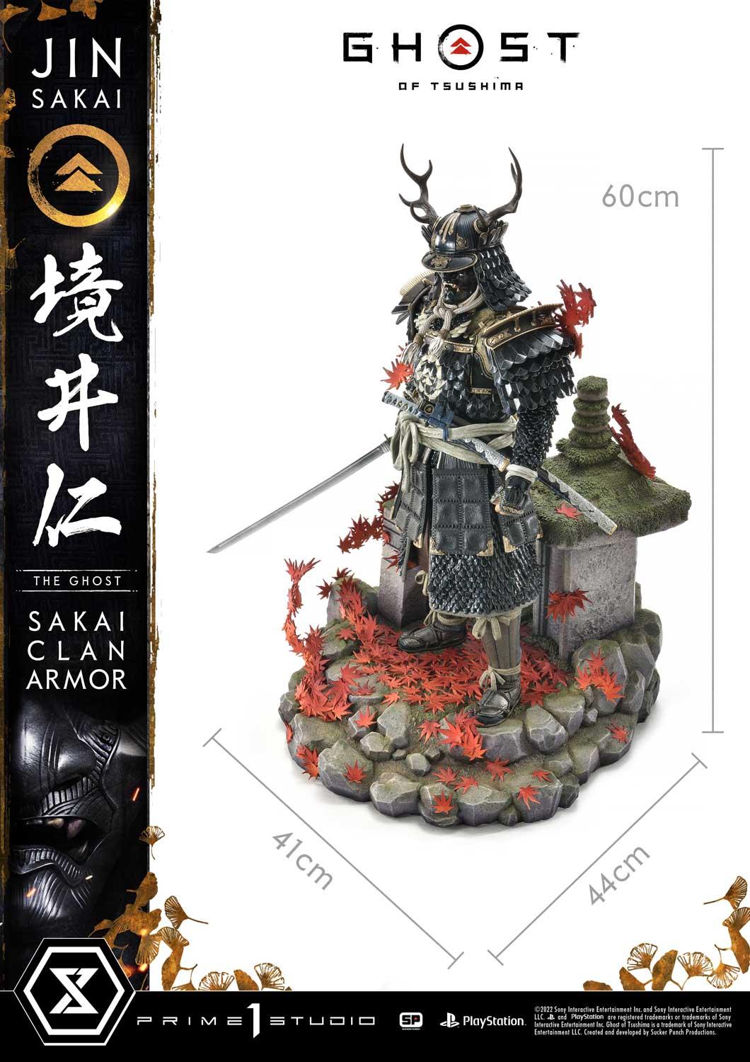 Ghost of Tsushima Jin Sakai Die Ghost Sakai Clan Rüstungsstatue von Prime1 Studio