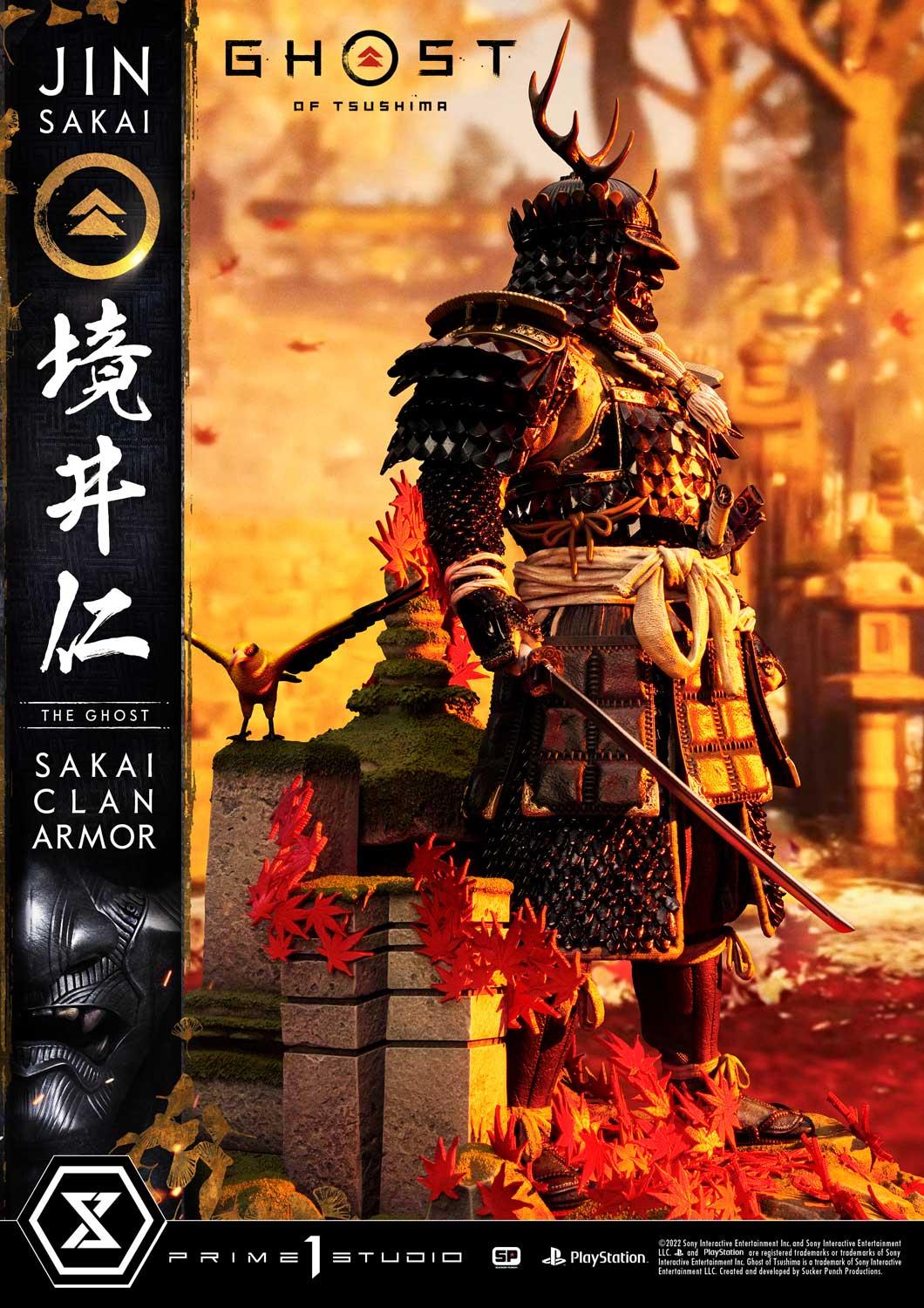 Ghost of Tsushima Jin Sakai Die Ghost Sakai Clan Rüstungsstatue von Prime1 Studio