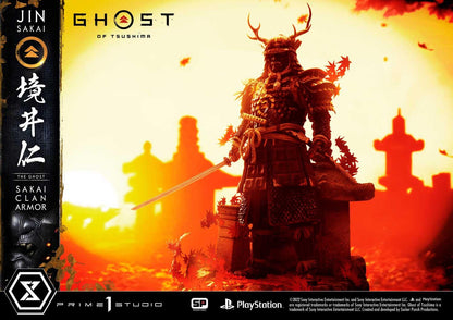 Ghost of Tsushima Jin Sakai Die Ghost Sakai Clan Rüstungsstatue von Prime1 Studio